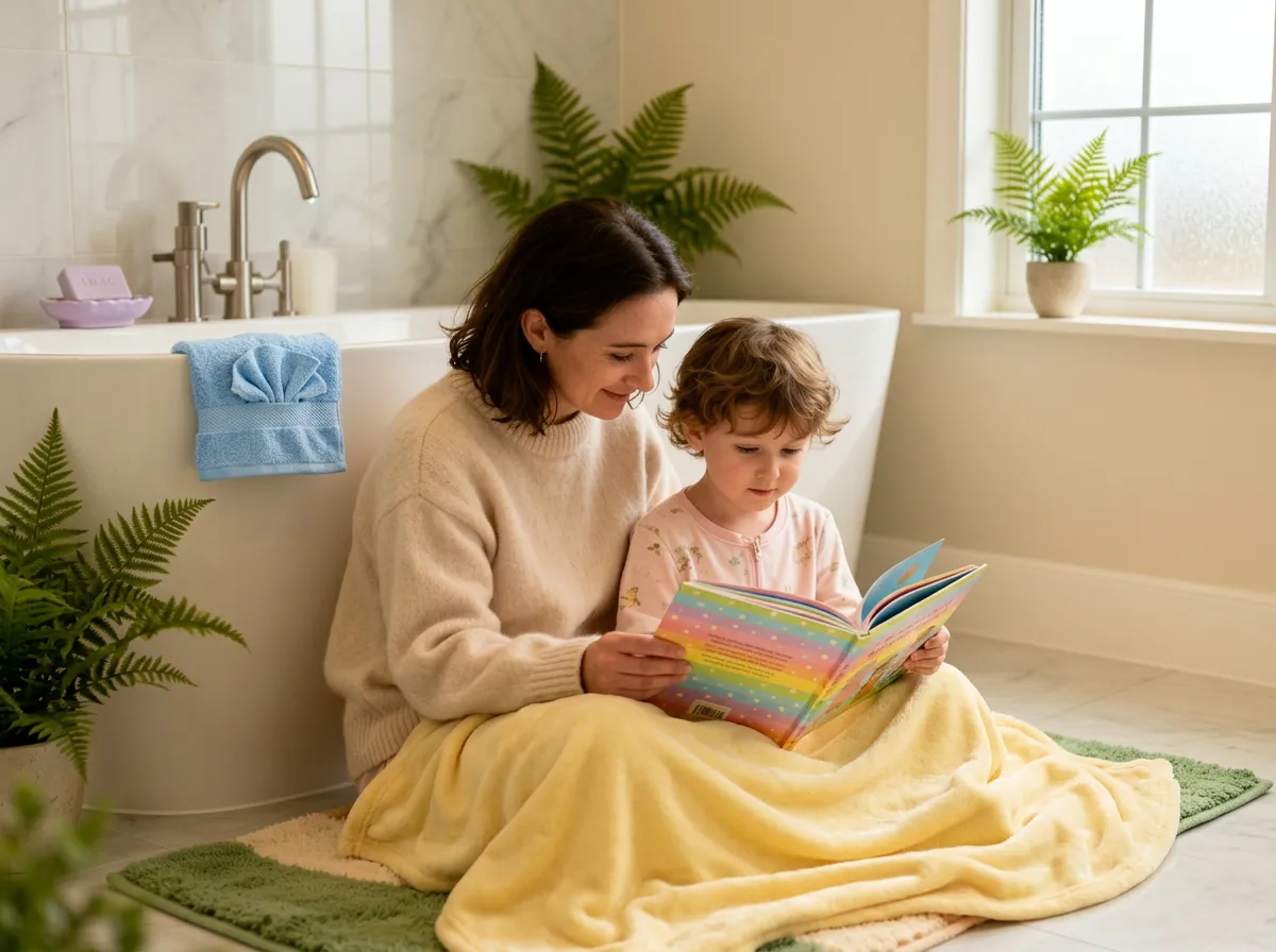 Soft bath accessories for cosy after-bath moments